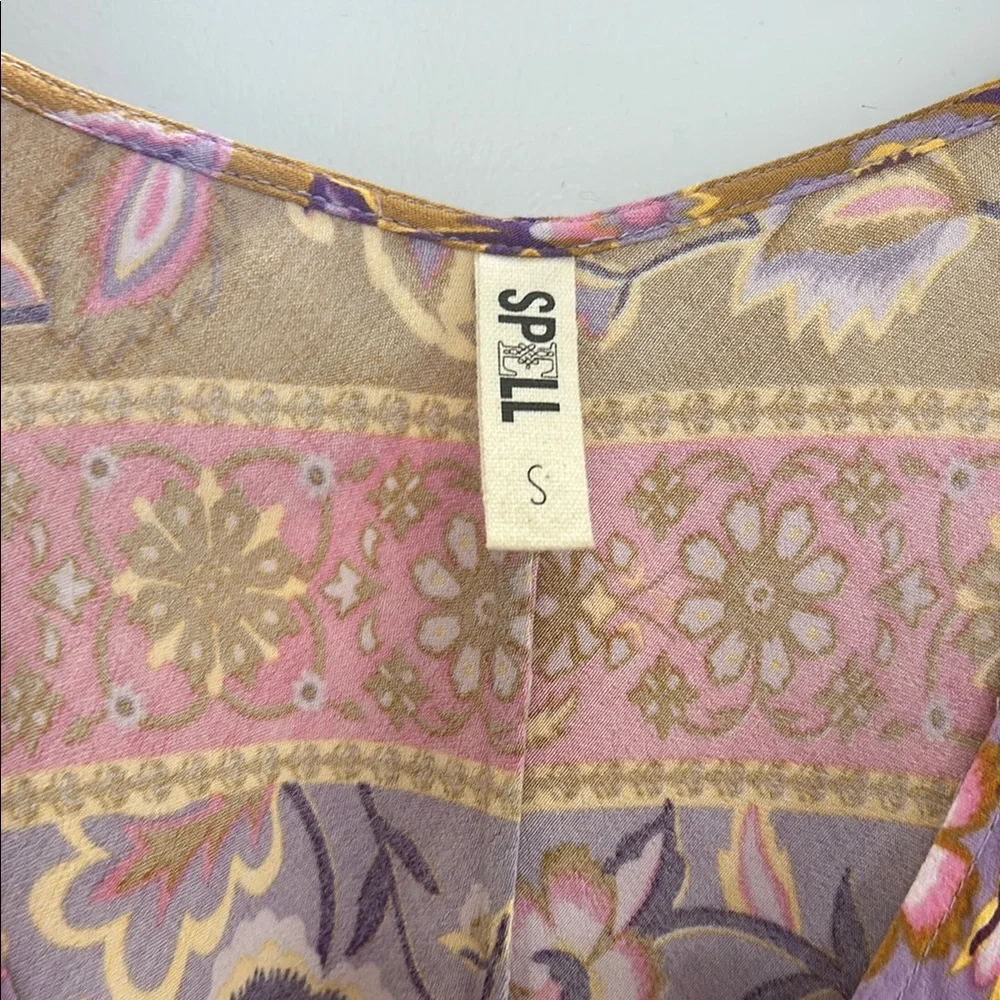 Spell Floral V-Neck Dress with Kimono Sleeves - Picture 2 of 6